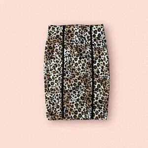 Y2k xoxo cheetah knee length pencil skirt